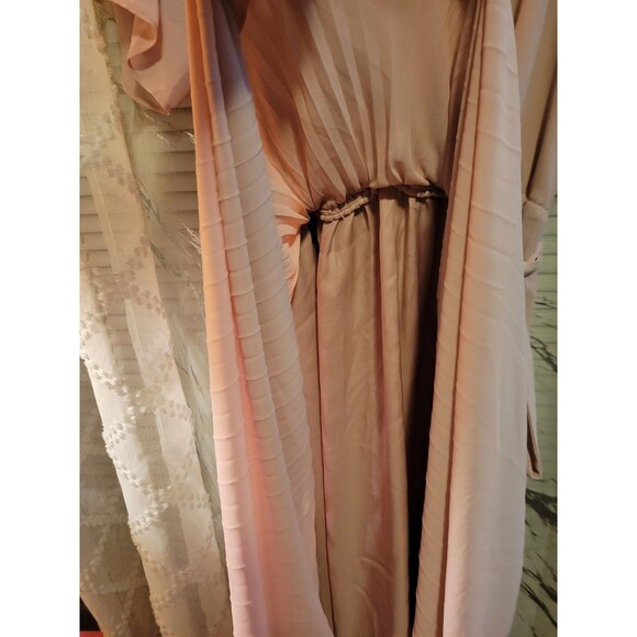 Large H&M Pintuck Pleated Dress Pink Blush Preppy Flutter Swiftie Taylor Raglan - Picture 7 of 9
